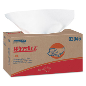 WypAll L40 Towels, POP-UP Box, 10.8 x 10, White, 90/Box, 9 Boxes/Carton (KCC03046) View Product Image