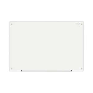 Universal Frameless Glass Marker Board, 36" x 24", White Surface View Product Image