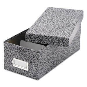 Oxford Reinforced Board Card File, Lift-Off Cover, Holds 1,200 3 x 5 Cards, 5.13 x 11 x 3.63, Black/White (OXF40588) View Product Image