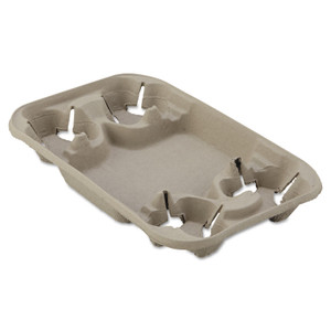 Chinet StrongHolder Molded Fiber Cup/Food Tray, 8 oz to 22 oz, Four Cups, Beige, 250/Carton (HUH20969CT) View Product Image