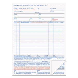TOPS Bill of Lading, Three-Part Carbonless, 8.5 x 11, 50 Forms Total (TOP3846) View Product Image