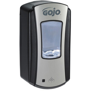 Gojo LTX-12 Touch-free Foam Soap Dispenser - Automatic - 1.27 quart Capacity - Site Window, Refillable, Touch-free, Lockable, Skylight - Chrome, Black - (GOJ191904) Product Image 