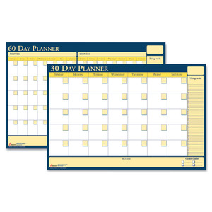 AbilityOne 7520012074058 SKILCRAFT 30-Day/60-Day Reversible/Erasable Flexible Planner, 36 x 24, White/Yellow/Blue Sheets, Undated (NSN2074058) View Product Image