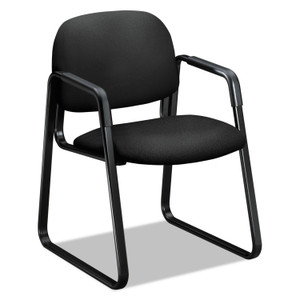 HON Solutions Seating 4000 Series Sled Base Guest Chair, Fabric Upholstery, 23.5" x 26" x 33", Black Seat/Back, Black Base (HON4008CU10T) View Product Image