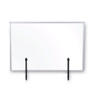 MasterVision Protector Series Glass Aluminum Desktop Divider, 35.4 x 0.16 x 23.6, Clear View Product Image