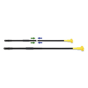 Boardwalk Two-Piece Metal Handle with Plastic Jaw Head, 1.5" dia x 59", Black/Yellow View Product Image