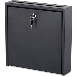Safco 12 x 12" Wall-Mounted Inter-department Mailbox with Lock - External Dimensions: 12" Width x 12" Height - 2.92 gal - Media Size Supported: Letter - Steel - Black Powder Coat Product Image 