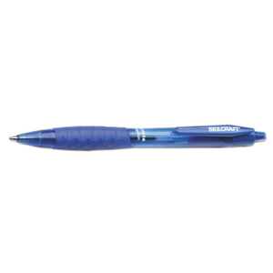 AbilityOne 7520014457223 SKILCRAFT VISTA Ballpoint Pen, Retractable, Medium 1 mm, Blue Ink, Translucent Blue Barrel, Dozen (NSN4457223) View Product Image