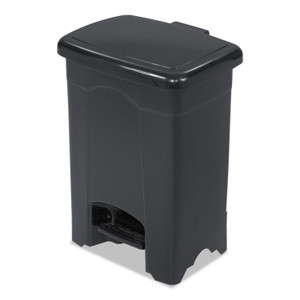 Safco Plastic Step-On Receptacle, 4 gal, Plastic, Black (SAF9710BL) View Product Image
