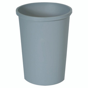 Rubbermaid Commercial Untouchable Large Plastic Round Waste Receptacle, 11 gal, Plastic, Gray View Product Image