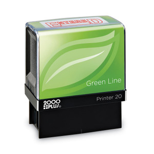 COSCO 2000PLUS Green Line Message Stamp, Entered, 1.5 x 0.56, Red View Product Image