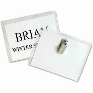 C-Line Laser/Inkjet Clip Style Badge Holder Kits - 3" Height x 4" Width - Vinyl - Clear Product Image 