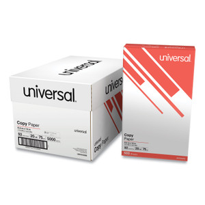 Universal Legal Size Copy Paper, 92 Bright, 20 lb Bond Weight, 8.5 x 14, White, 500 Sheets/Ream, 10 Reams/Carton (UNV24200) View Product Image