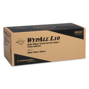 WypAll L10 Towels POP-UP Box, 1-Ply, 12 x 10.25, White, 125/Box, 18 Boxes/Carton (KCC05322) View Product Image