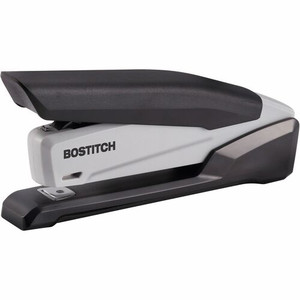 Bostitch EcoStapler Spring-Powered Antimicrobial Desktop Stapler - Staples Upto 20 Sheet of 30lb Paper - Holds Upto 210 Staple - Full Strip - Staple Size: 0.25" - Gray, Black Product Image 