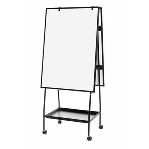 MasterVision Melamine Double-sided Easel - 29.5" (2.5 ft) Width x 41.7" (3.5 ft) Height - Melamine Surface - Black Aluminum Frame - Black Stand - Rectangle Product Image 