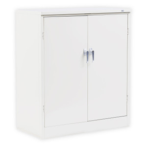 Alera Assembled 42" High Heavy-Duty Welded Storage Cabinet, Two Adjustable Shelves, 36w x 18d, Putty (ALECM4218PY) View Product Image