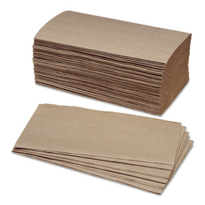 AbilityOne 8540014940911, SKILCRAFT Folded Paper Towels, 1-Ply, 9.25 x 10.75, Kraft, 250/Bundle, 16 Bundles/Box View Product Image