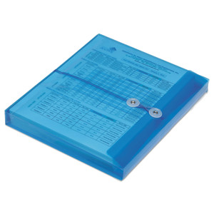 AbilityOne 7530016618833 SKILCRAFT Poly String/Button Side-Loading 1.25" Expansion Envelope, 1 Section, Letter Size, Blue, 5/Pack (NSN6618833) View Product Image