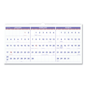 AT-A-GLANCE Deluxe Three-Month Reference Wall Calendar, Horizontal Orientation, 24 x 12, White Sheets, 15-Month (Dec-Feb): 2023 to 2025 View Product Image