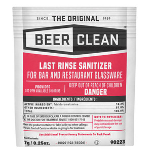 Diversey Beer Clean Last Rinse Glass Sanitizer, Powder, 0.25 oz Packet, 100/Carton (DVO90223) View Product Image