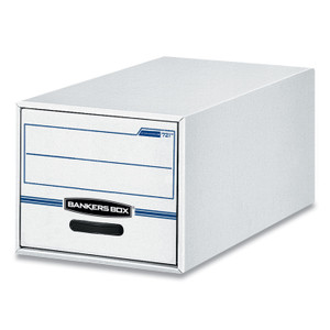 Bankers Box STOR/DRAWER Basic Space-Savings Storage Drawers, Legal Files, 16.75" x 19.5" x 11.5", White/Blue, 6/Carton View Product Image