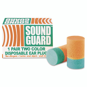 AbilityOne 6515001376345, SKILCRAFT Ear Plugs, Cordless, PVC Foam, Orange/Green, 200 Pairs/Box View Product Image