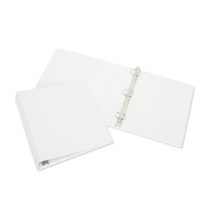 NIB - Binder, Round Ring, Clear Overlay, Pockets, White, 2" Capacity, Letter Size - (NSN2038814) Product Image 