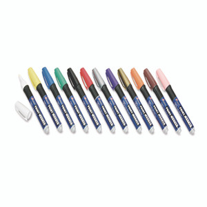 AbilityOne 7520012074168, SKILCRAFT Paint Marker, Ergonomic Rubber Grip, Medium Bullet Tip, Assorted Colors, 12/Set View Product Image