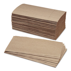 AbilityOne 8540002627178, SKILCRAFT Folded Paper Towels, 1-Ply, 9.25 x 5.38, Kraft, 250/Bundle, 16 Bundles/Box Product Image 