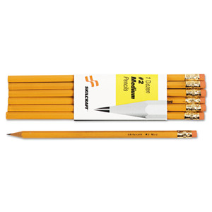 AbilityOne 7510002815234, SKILCRAFT Woodcase Pencil, HB (#2), Black Lead, Yellow Barrel, Dozen View Product Image
