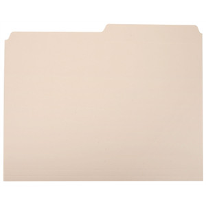AbilityOne 7530002815945, SKILCRAFT Manila File Folder, 1/2-Cut Tabs: Assorted, Letter Size, 0.75" Expansion, Manila, 100/Box Product Image 