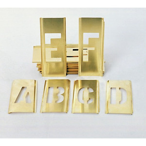 SKILCRAFT Stencil Set, w/Letters/Numbers/Symbols,2",45/ST,Brass (NSN2987044) View Product Image