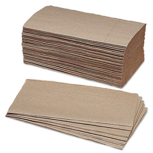 AbilityOne 8540013590798, SKILCRAFT Recycled Paper Towels, 1-Ply, 9.25 x 5.38, Kraft, 250/Bundle, 16 Bundles/Box Product Image 