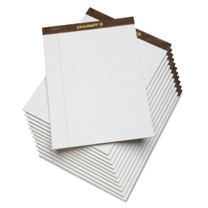 AbilityOne 7530013723108, SKILCRAFT Legal Pads, Wide/Legal Rule, Brown Leatherette Headband, 50 White 8.5 x 11.75 Sheets, Dozen Product Image 