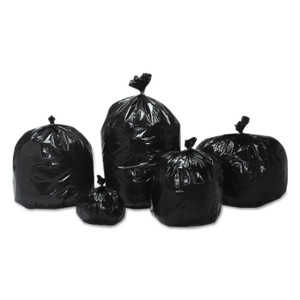 AbilityOne 8105013862362, SKILCRAFT Recycled Content Trash Can Liners, 56 gal, 1.5 mil, 43" x 49", Black/Brown, 100/Box View Product Image