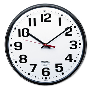 AbilityOne 6645013897944 SKILCRAFT Slimline Quartz Wall Clock, 12.75" Overall Diameter, Black Case, 1 AA (sold separately) Product Image 