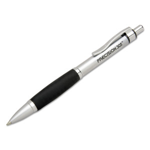 AbilityOne 7520014457237, SKILCRAFT Precision 305 Ballpoint Pen, Retractable, Fine 0.7 mm, Black Ink, Silver Barrel, Dozen View Product Image