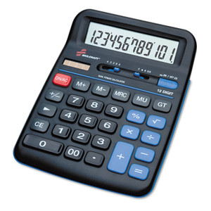 NIB - Calculator, 12-Digit, Dual-Powered, Black - (NSN4844560) Product Image 