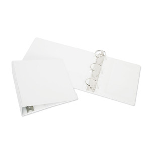 NIB - Binder, Loose-Leaf, Slant 3 D-Ring with Overlay, White, 4"  - (NSN4950696) Product Image 