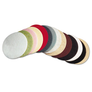 AbilityOne 7910015012973, SKILCRAFT Spray Buffer Floor Pads, 20" Diameter, Red, 5/Box Product Image 