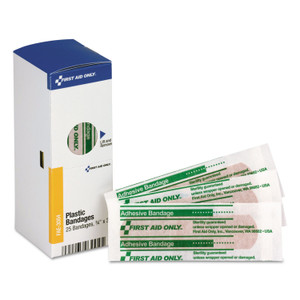 First Aid Only SmartCompliance Plastic Bandages, 0.75 x 3, 25/Box (FAOFAE3004) View Product Image