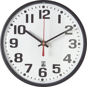SKILCRAFT Selfset Wall Clock,w/Hardware, 9-1/4" Dia., BK Frm/WH Face (NSN5573153) View Product Image