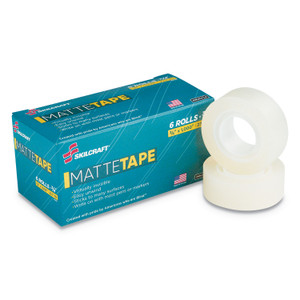AbilityOne 7510015806226, SKILCRAFT Office Tape Matte Finish, 1" Core, 0.75" x 83.33 ft, Clear, 6/Pack View Product Image