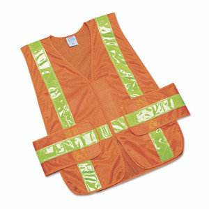 AbilityOne 8415015984873, SKILCRAFT Safety Vest--Class 2 ANSI 107 2010 Compliant, One Size Fits All, Orange View Product Image