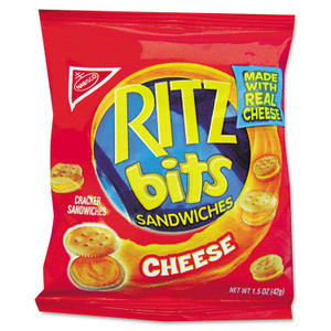 Nabisco Ritz Bits, Cheese, 1.5 oz Packs, 60/Carton (RTZ06834) View Product Image