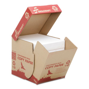 AbilityOne 7530016111896, SKILCRAFT Recycled Copy Paper, 92 Bright, 20 lb Bond Weight, 8.5 x 11, White, 500 Sheets/Ream, 5 Reams/Carton View Product Image