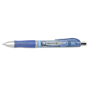 AbilityOne 7520016539300, SKILCRAFT Needle Point Rollerball Pen, Retractable, Fine 0.5 mm, Blue Ink, Blue/White/Black Barrel, Dozen View Product Image