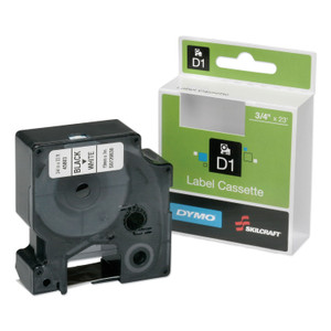 AbilityOne 7510016577786, SKILCRAFT Dymo Label Cassette, 0.75" x 23 ft, Black/White Product Image 
