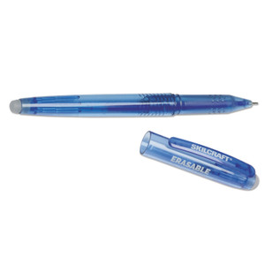 AbilityOne 7520016580389, SKILCRAFT Erasable Re-Write Gel Pen, Stick, Medium 0.7 mm, Blue Ink, Translucent Blue Barrel, Dozen View Product Image